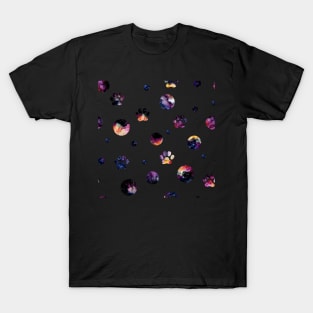 Galaxy in Circles and Cat's Footprints T-Shirt
